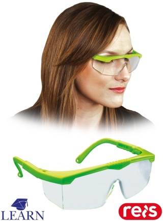 OKULARY OCHRONNE LEARN TRANSPARENTNO-SELEDYNOWY