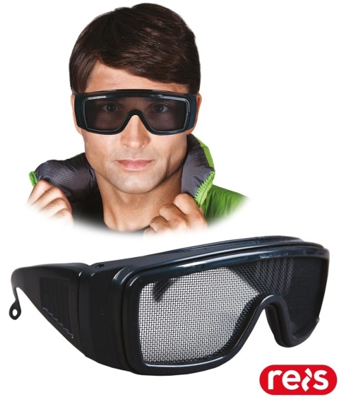 OKULARY OCHRONNE NET CZARNE Z METALOWEJ SIATKI