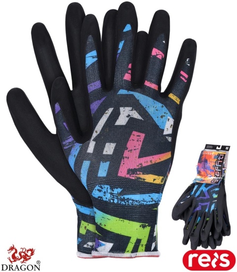 RĘKAWICE OCHRONNE GRAFFITI 3pary