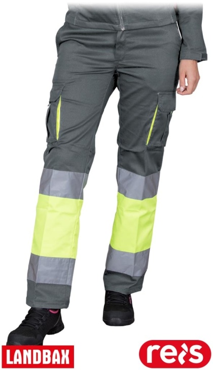 SPODNIE OCHRONNE DO PASA FRAUBAX DAMSKIE ODBLASKOWE SZARO-ŻÓŁTE