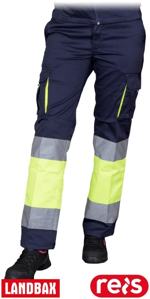 SPODNIE OCHRONNE DO PASA FRAUBAX DAMSKIE ODBLASKOWE GRANATOWO-ŻÓŁTE