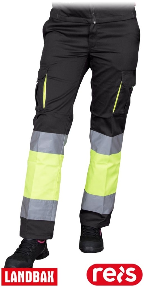 SPODNIE OCHRONNE DO PASA FRAUBAX DAMSKIE ODBLASKOWE CZARNO-ŻÓŁTE