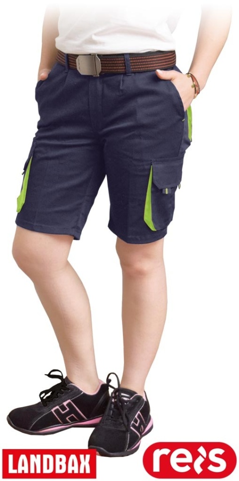 SPODNIE OCHRONNE DO PASA DAMSKIE - KRÓTKIE FRAULAND GRANATOWO-ŻÓŁTE