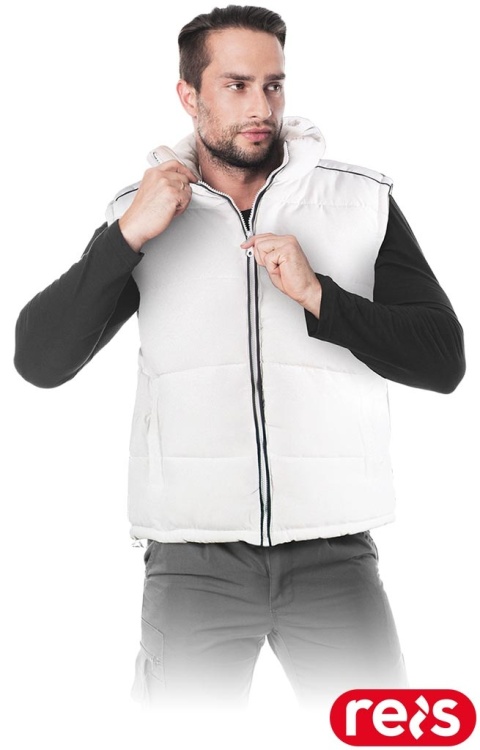 BEZRĘKAWNIK OCHRONNY OCIEPLANY FOKA POLAROWA PODSZEWKA BIAŁY