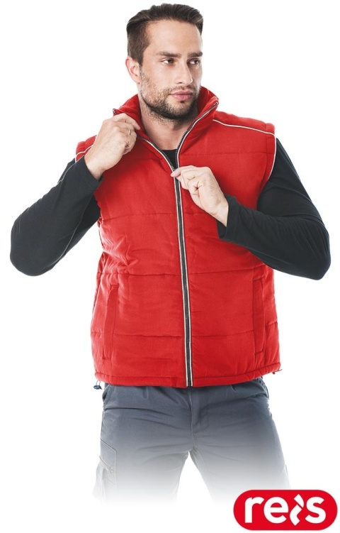 BEZRĘKAWNIK OCHRONNY OCIEPLANY FOKA POLAROWA PODSZEWKA CZERWONY