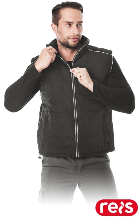 BEZRĘKAWNIK OCHRONNY OCIEPLANY FOKA POLAROWA PODSZEWKA CZARNY