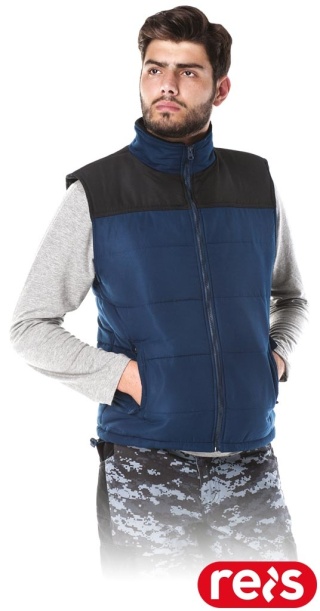 BEZRĘKAWNIK OCHRONNY OCIEPLANY FOKER PODSZEWKA POLAR GRANATOWO-CZARNY