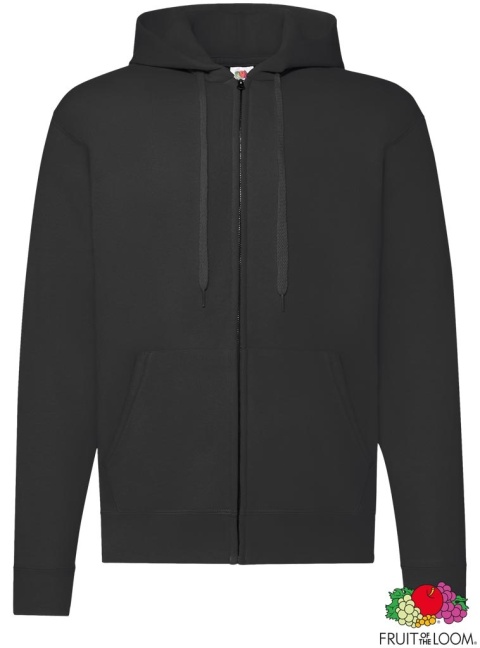 BLUZA FOTL-620620 CLASSIC NA ZAMEK, Z KAPTUREM CZARNA