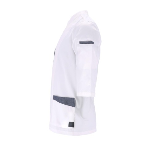 BLUZA KUCHARSKA OCHRONNA DOLCE Z DŁUGIM RĘKAWEM BIAŁO-SZARA