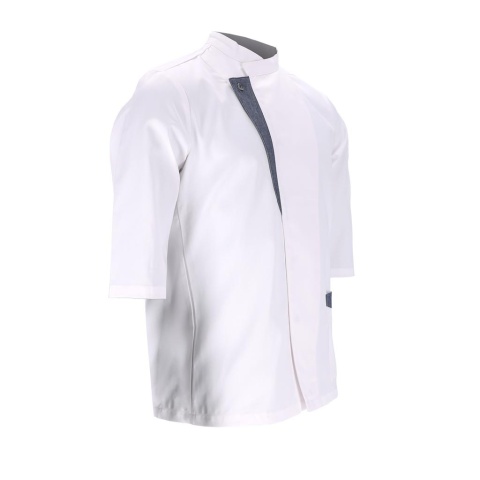 BLUZA KUCHARSKA OCHRONNA DOLCE Z DŁUGIM RĘKAWEM BIAŁO-SZARA