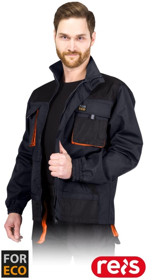 BLUZA OCHRONNA FORECO SZARO-CZARNO-POMARAŃCZOWA