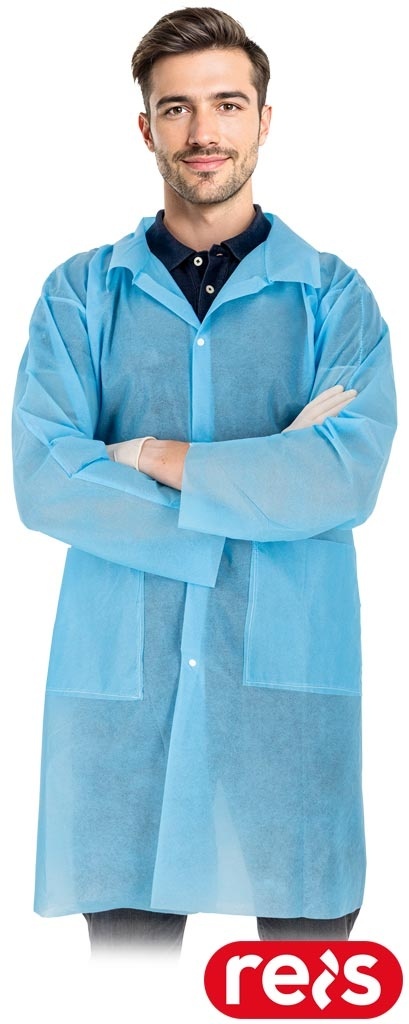 FARTUCH FLAP LABORATORYJNY Z KOŁNIERZYKIEM NIEBIESKI