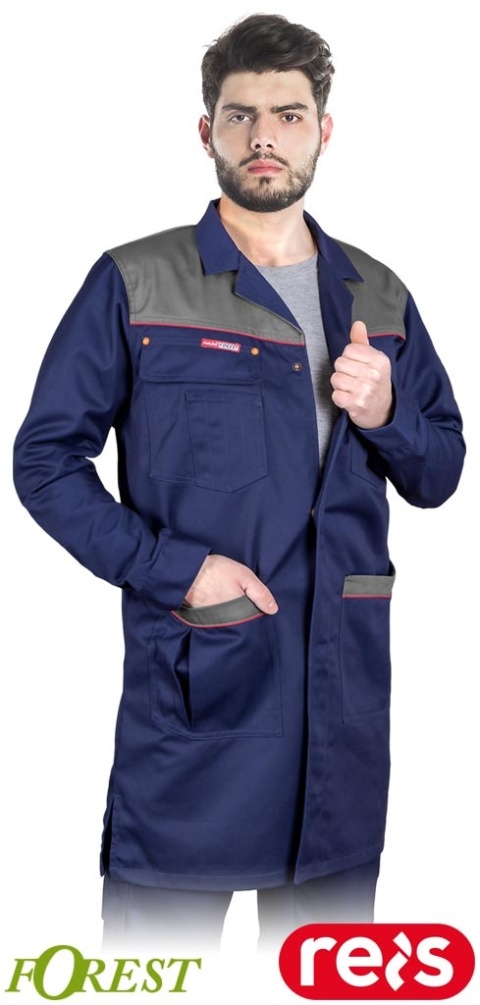 FARTUCH OCHRONNY FOREST DŁUGI CZTEROKIESZENIOWY GRANATOWO-SZARY
