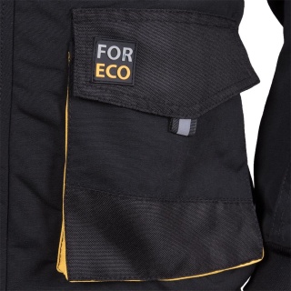 KURTKA OCHRONNA OCIEPLANA FOR-WIN, ODBLASKI CZARNO-SZARA