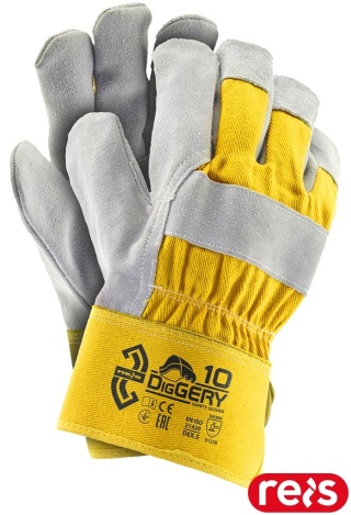 RĘKAWICE OCHRONNE DIGGERY SKÓRA BYDLĘCA DWOINA 12par