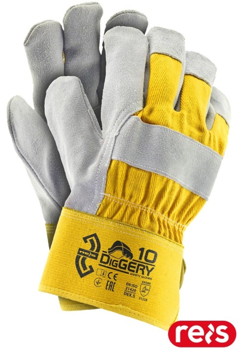 RĘKAWICE OCHRONNE DIGGERY SKÓRA BYDLĘCA DWOINA 12par