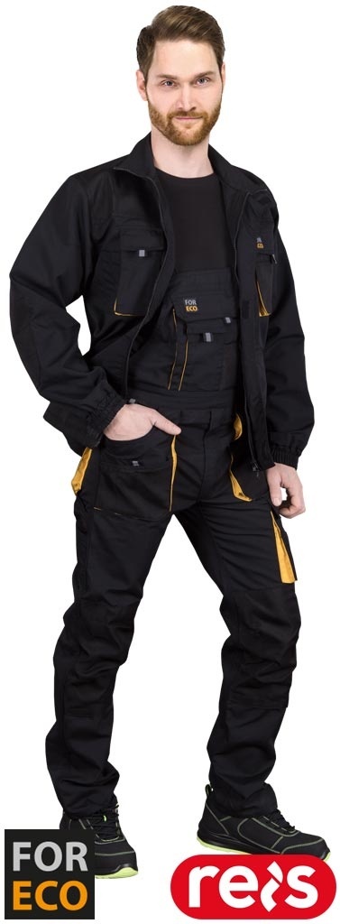 SPODNIE OCHRONNE OGRODNICZKI FORECO CZARNO-ŻÓŁTE