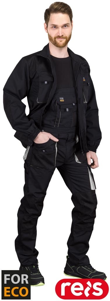 SPODNIE OCHRONNE OGRODNICZKI FORECO CZARNO-SZARE