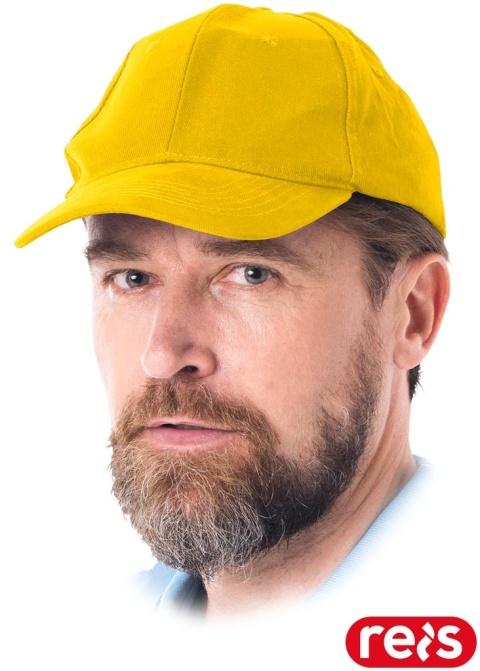 CZAPKA OCHRONNA LUX USZTYWNIANA Z DASZKIEM ZAPINANA NA RZEP ŻÓŁTA