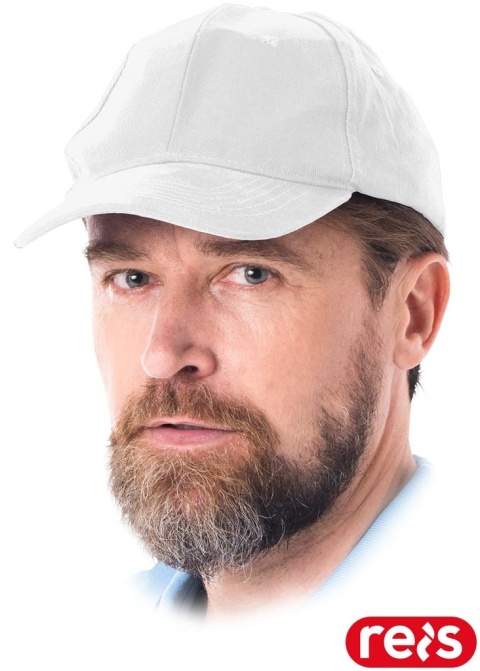 CZAPKA OCHRONNA LUX USZTYWNIANA Z DASZKIEM ZAPINANA NA RZEP BIAŁA