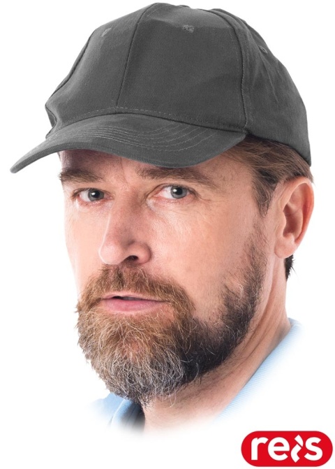 CZAPKA OCHRONNA LUX USZTYWNIANA Z DASZKIEM ZAPINANA NA RZEP SZARA