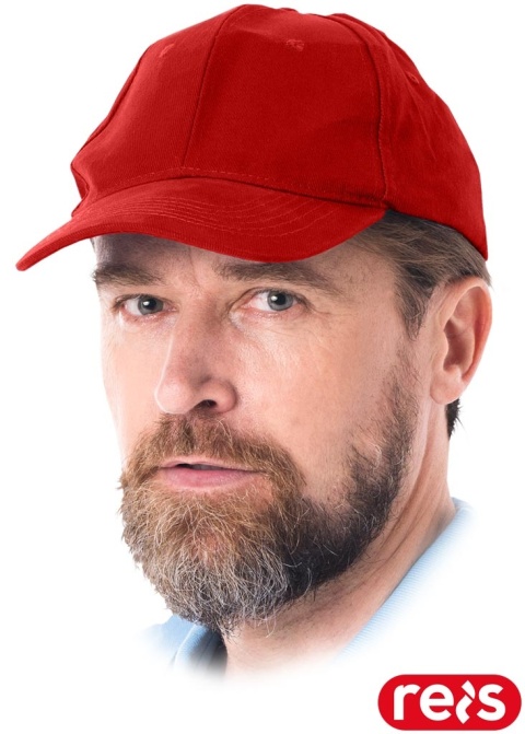 CZAPKA OCHRONNA LUX USZTYWNIANA Z DASZKIEM ZAPINANA NA RZEP CZERWONA