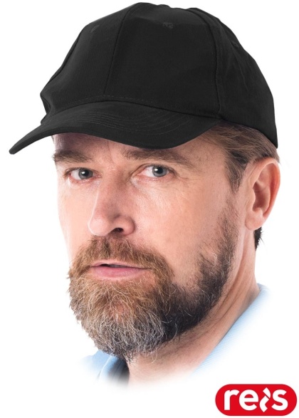 CZAPKA OCHRONNA LUX USZTYWNIANA Z DASZKIEM ZAPINANA NA RZEP CZARNA