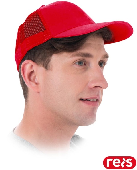 CZAPKA OCHRONNA MESH Z DASZKIEM, TYŁ Z SIATKI CZERWONA