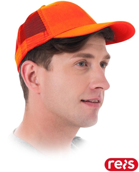 CZAPKA OCHRONNA MESH Z DASZKIEM, TYŁ Z SIATKI POMARAŃCZOWA