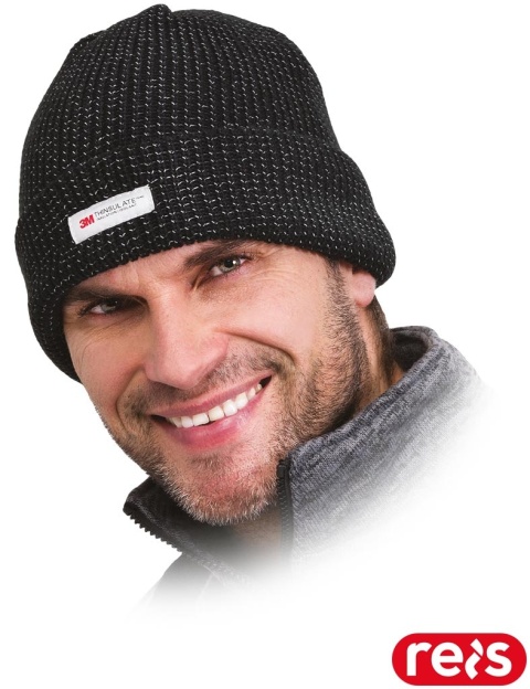 CZAPKA OCHRONNA OCIEPLANA FAU ODBLASKOWA NIĆ, WKŁADKA THINSULATE