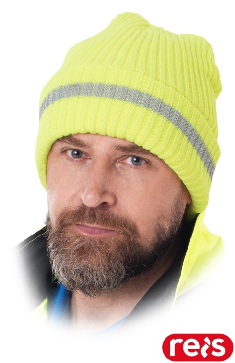CZAPKA OCHRONNA OCIEPLANA ZIMOWA REFLECT-S ŻÓŁTA