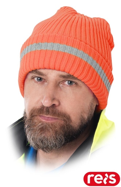CZAPKA OCHRONNA OCIEPLANA ZIMOWA REFLECT-S POMARAŃCZOWA