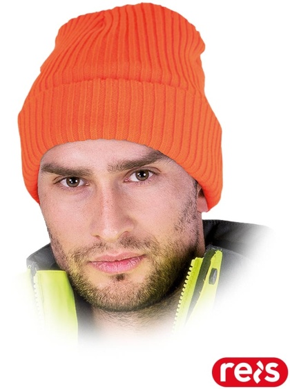 CZAPKA OCHRONNA OCIEPLANA ZIMOWA REFLECT POMARAŃCZOWA
