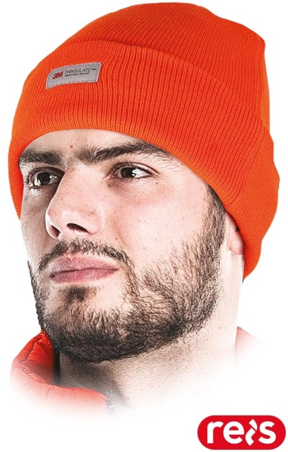 CZAPKA OCHRONNA OCIEPLANA VIS POMARAŃCZOWA