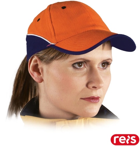 CZAPKA OCHRONNA TOP Z DASZKIEM POMARAŃCZOWO-GRANATOWA