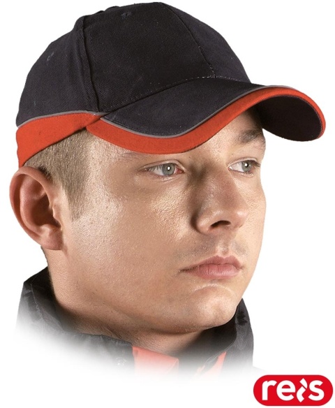 CZAPKA OCHRONNA TOP Z DASZKIEM GRANATOWO-CZERWONA