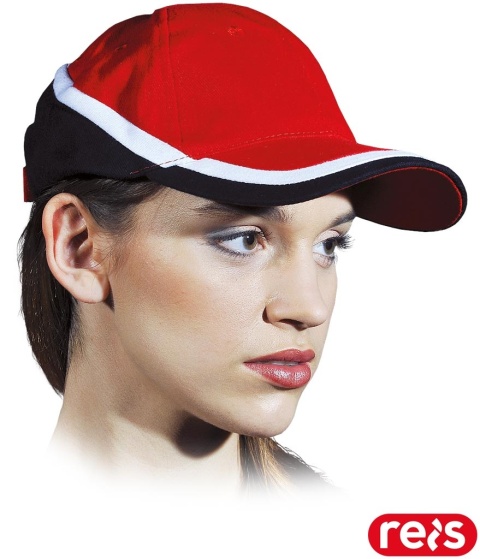 CZAPKA OCHRONNA TOP Z DASZKIEM CZERWONO-CZARNA