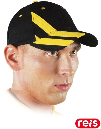 CZAPKA OCHRONNA TOP Z DASZKIEM CZARNO-ŻÓŁTA