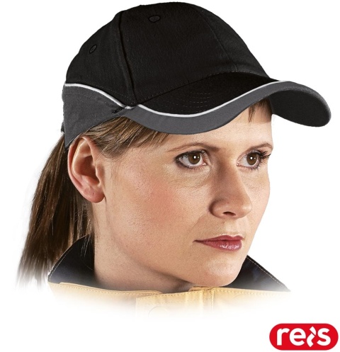 CZAPKA OCHRONNA TOP Z DASZKIEM CZARNO-SZARA