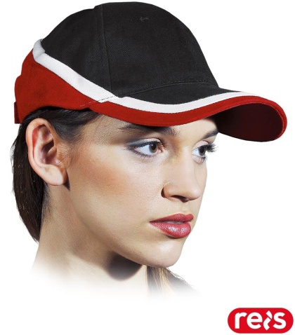 CZAPKA OCHRONNA TOP Z DASZKIEM CZARNO-CZERWONA