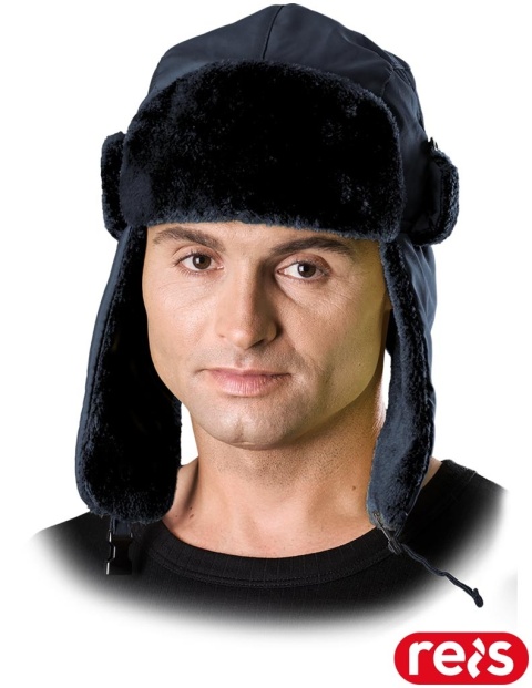 CZAPKA OCIEPLANA OCHRONNA EXTREME USZANKA FUTERKO USZY GRANATOWA