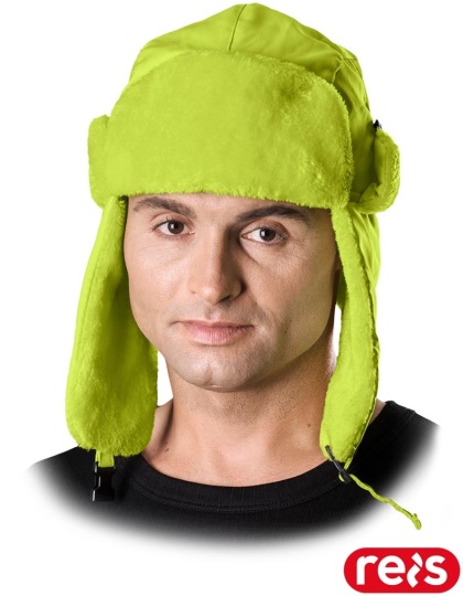 CZAPKA OCIEPLANA OCHRONNA EXTREME USZANKA FUTERKO USZY SELEDYNOWA