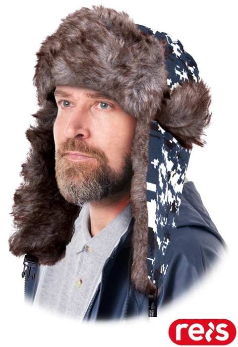 CZAPKA OCIEPLANA OCHRONNA PIXEL USZANKA FUTERKO