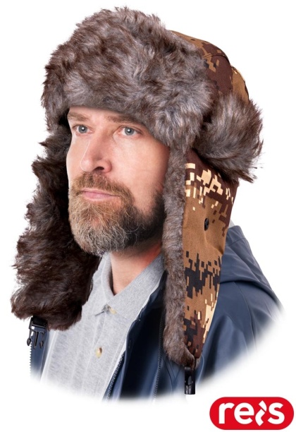 CZAPKA OCIEPLANA OCHRONNA PIXEL USZANKA FUTERKO