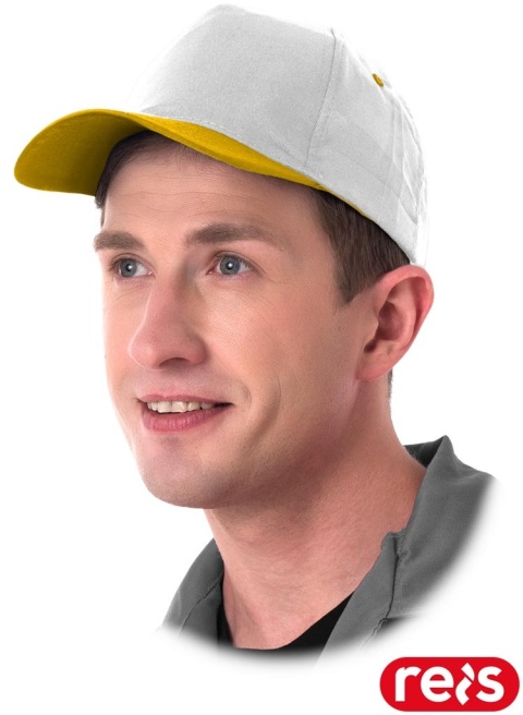 CZAPKA OCHRONNA Z DASZKIEM BIAŁO-ŻÓŁTA