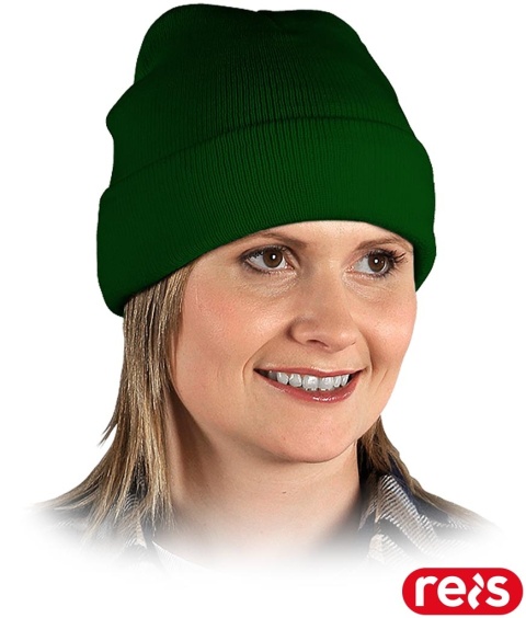 CZAPKA OCIEPLANA ZIMOWA OCHRONNA BAW ZIELONA