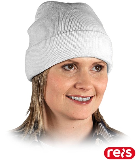 CZAPKA OCIEPLANA ZIMOWA OCHRONNA BAW BIAŁA