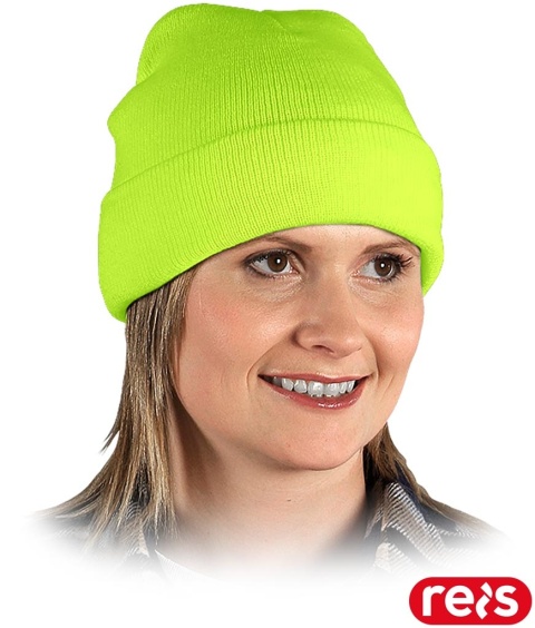 CZAPKA OCIEPLANA ZIMOWA OCHRONNA BAW SELEDYNOWA