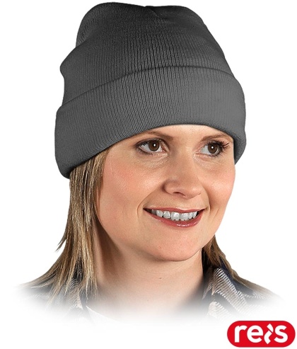 CZAPKA OCIEPLANA ZIMOWA OCHRONNA BAW SZARA