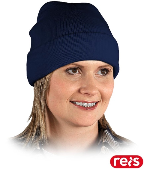 CZAPKA OCIEPLANA ZIMOWA OCHRONNA BAW GRANATOWA